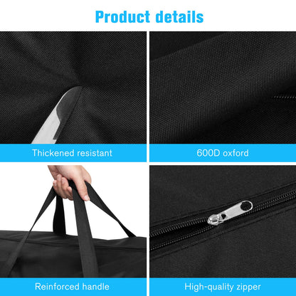 3 Pack 100L Capacity Travel Duffle Bag, Large Holdall Folding Heavy Duty 600D Oxford Fabric Long Storage Luggage Bags with Zips for Moving Camping (Black)