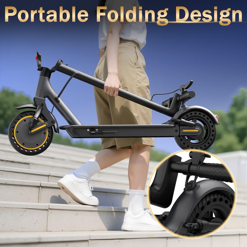 WERHY 10 Inches Electric Scooter, 500W Powerful Motor & 22 MPH Top Speed, 22-28Miles Long Range, Folding E Scooter with Dual Braking for Adults