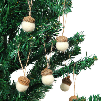 Boao 18 Pcs Felt Acorn Ornaments Christmas Wool Pom Acorn Ball Decor Hanging Pine Cone Garland with 32.8 ft Rope for Tree Fall Thanksgiving Woodland Farmhouse Mantel Wall Decor
