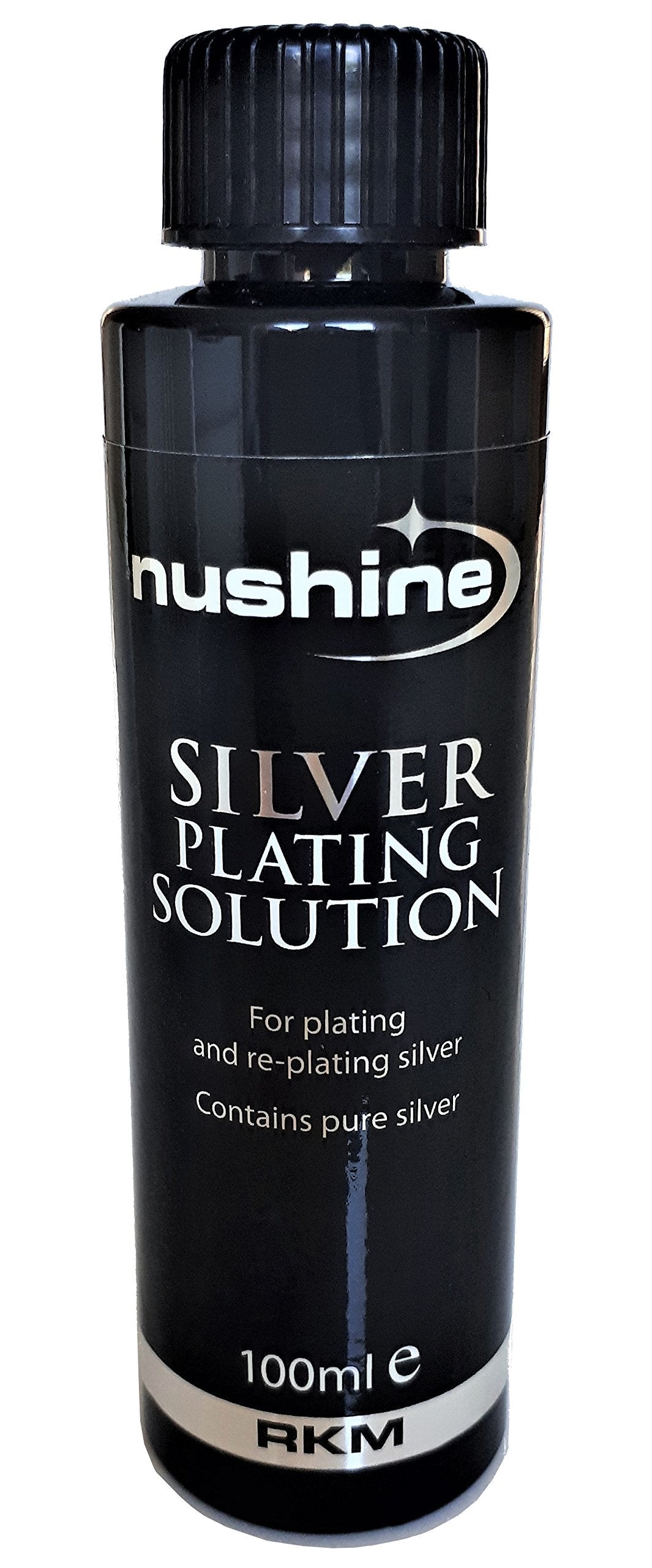 Nushine Silver Plating Solution 100ml - permanently plate PURE SILVER onto worn silver, brass, copper and bronze (eco friendly formula)