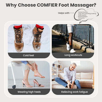 COMFIER HSA Eligible Shiatsu Foot Massager Machine with Heat, FSA Foot Massager for Neuropathy Plantar Fasciitis, Deep Kneading Feet Massager with Heat, Relax for Home Office,Up to Men Size 13