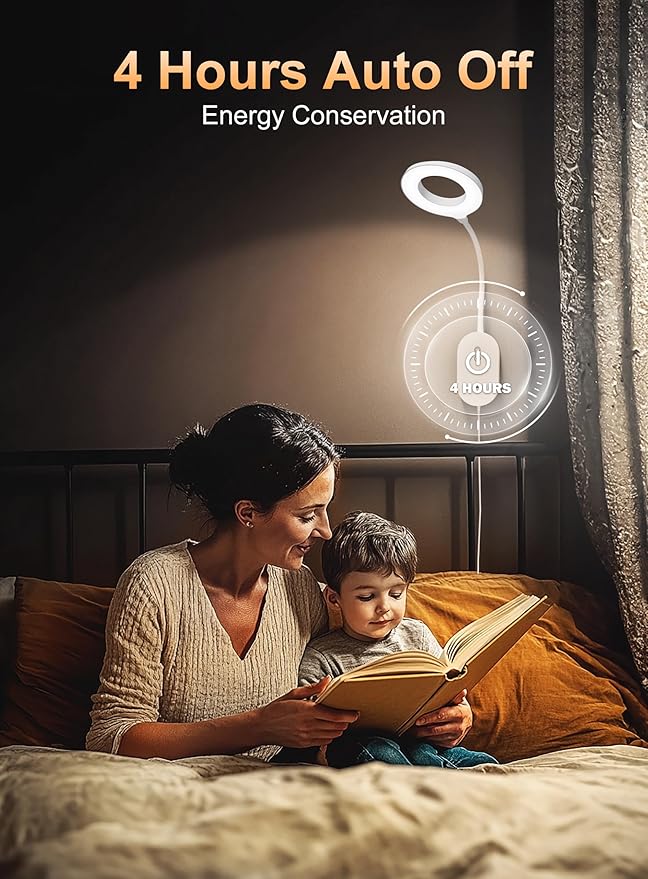 deeloop LED Wall Mounted Reading Light, Book Light for Reading in Bed with 10W USB Output Fast,Touch Control, 4 Color Modes 5 Dimmable, 4-Hour Auto Off Memory Function Headboard Bed Lights (White)