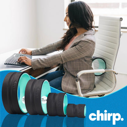 Chirp Wheel Foam Roller - Targeted Back & Neck Pain Relief, Muscle Massage, Trigger Point Therapy, High-Density Foam Tool for Physical Therapy, Stretching & Exercise, 500lbs Capacity, 4-Pack Mint