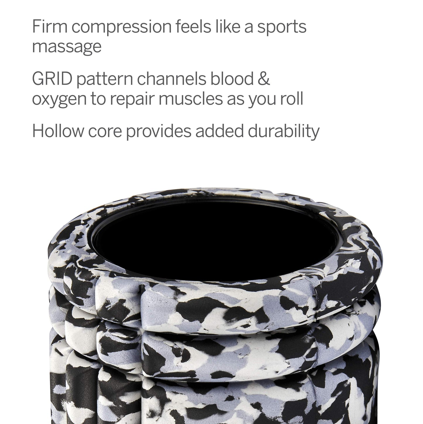 TRIGGERPOINT Performance Therapy Grid Foam Roller for Exercise, Deep Tissue Massage and Muscle Recovery, Original (13-Inch), Grey Camo