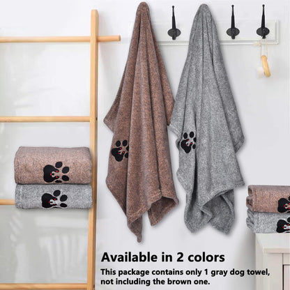 Dogvingpk Dog Towels for Drying Dogs Super Absorbent Soft Microfiber Pet Bath Grooming Towel for Dogs Cats and Other Pets (M-36" * 28", Grey )