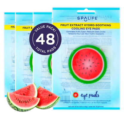 SpaLife Cooling Eye Pads - Korean Soothing Eye Pads for Dark Circles, Puffy Eyes, and Wrinkles - 48 Pads with Fruit + Vegetable Extracts - Revitalizing Hydrating Eye Pads for Eye Treatment (Cucumber)