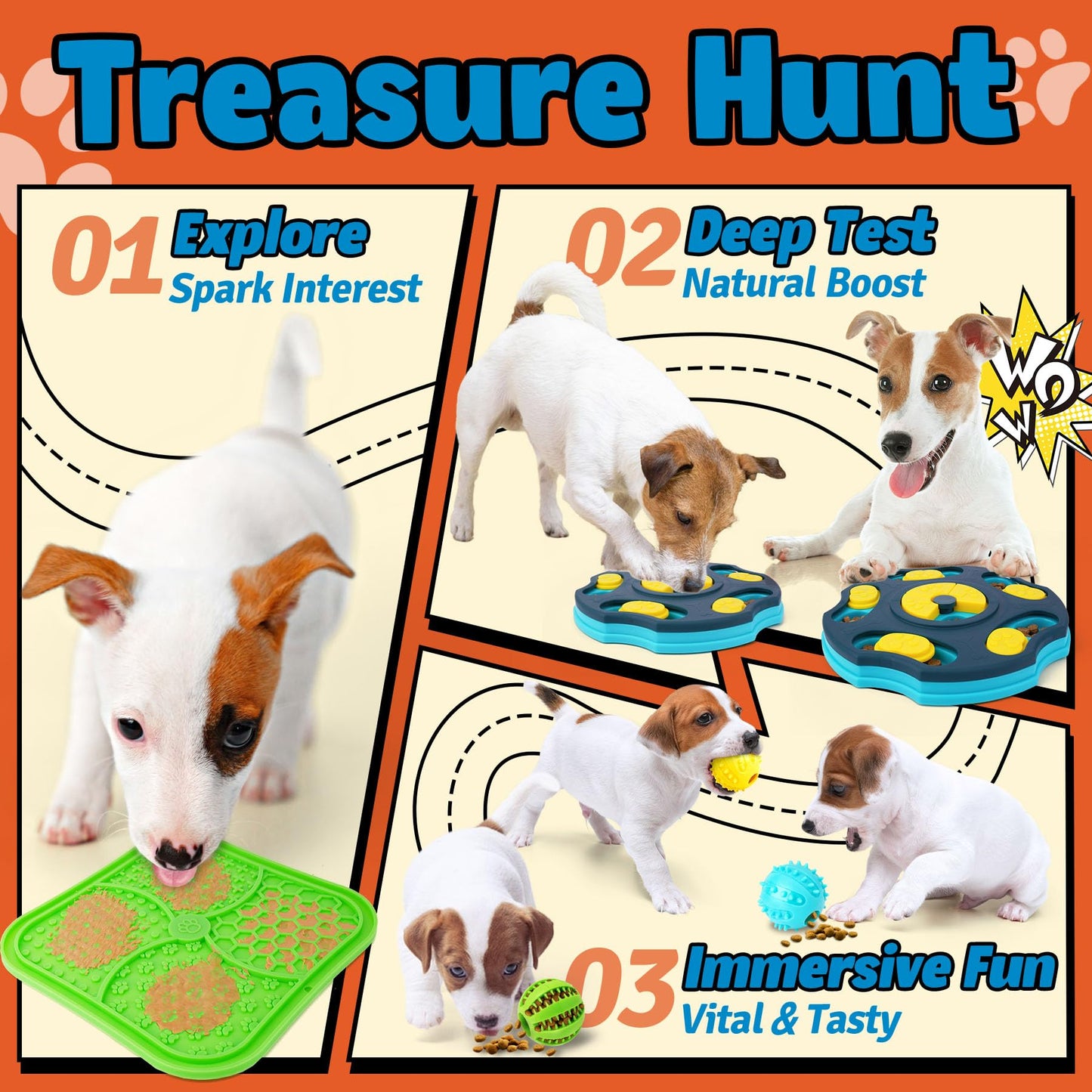 Forfon 9 Pack All-Around Dog Puzzle Toy Set -Mentally Stimulating Dog Enrichment Toys for Small to Medium Smart Dogs, Includes Dog Lick Mat with Suction Cups