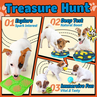 Forfon 9 Pack All-Around Dog Puzzle Toy Set -Mentally Stimulating Dog Enrichment Toys for Small to Medium Smart Dogs, Includes Dog Lick Mat with Suction Cups