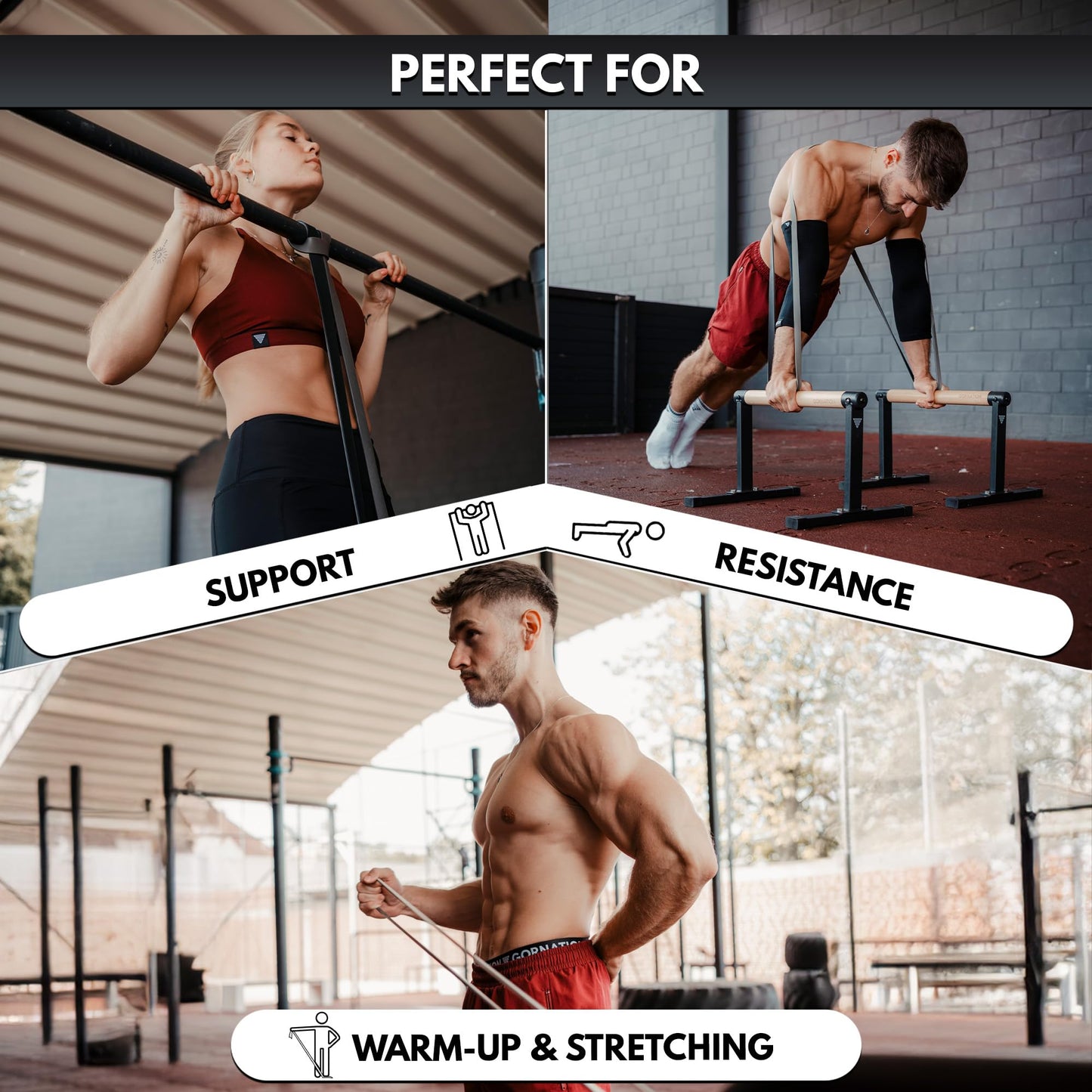 GORNATION Resistance Bands, Elastic Bands, Exersice Band, Pull Up Bands, Gymnastics Equipment for Home Workouts, Equipment for Fitness, Calisthenics & Gym, Resistance Bands Single & Set (Door Anchor)