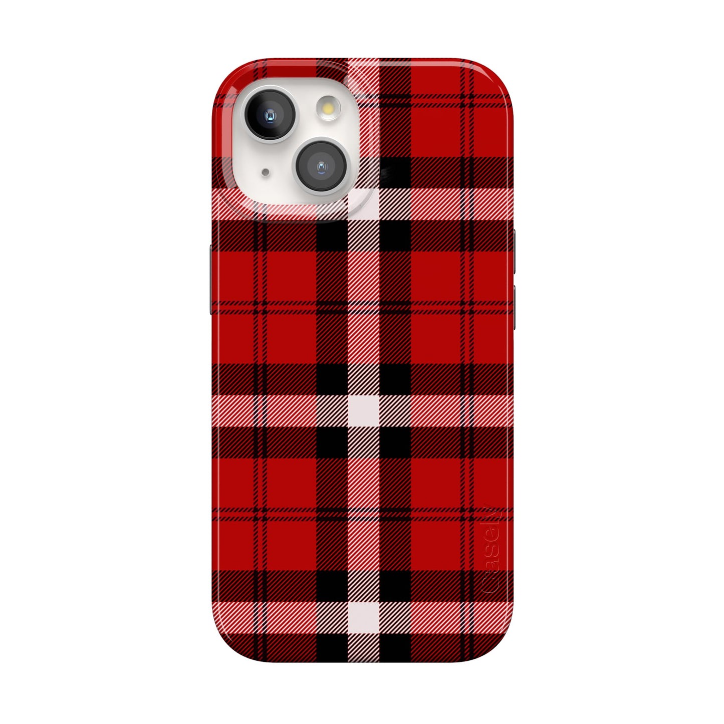 Casely iPhone 15 Plus Case | Fit Check | Neutral Checkerboard Checkered Classic Case | Compatible with MagSafe