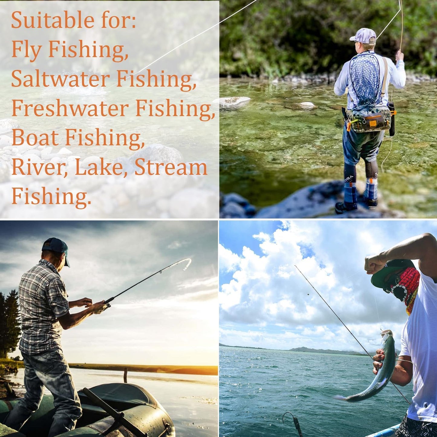 Fly Fishing Landing Net Soft Rubber Mesh Trout Fishing Net, Rubber Coated Landing Nets for Easy Catch and Release