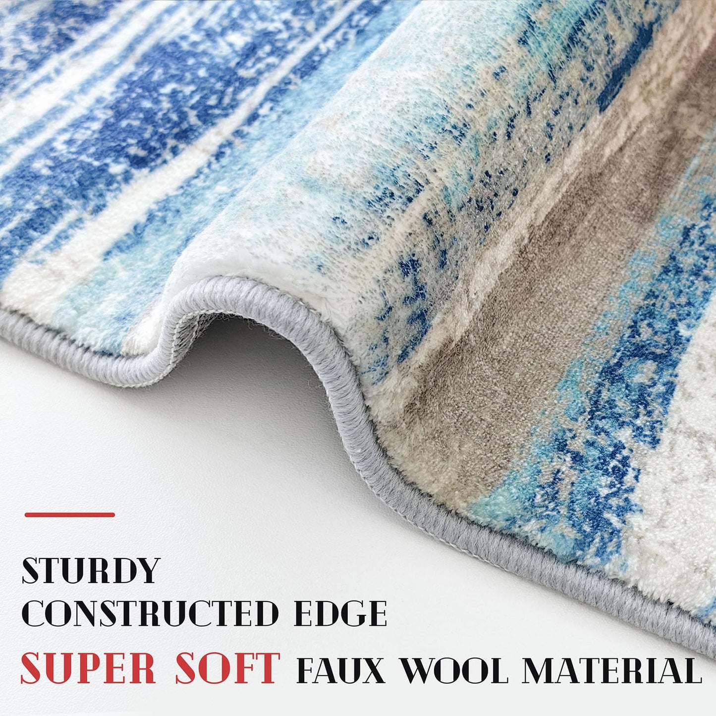 Lansny Abstract 2x3 Area Rug Small Washable Entryway Rug Non Slip Door Mat