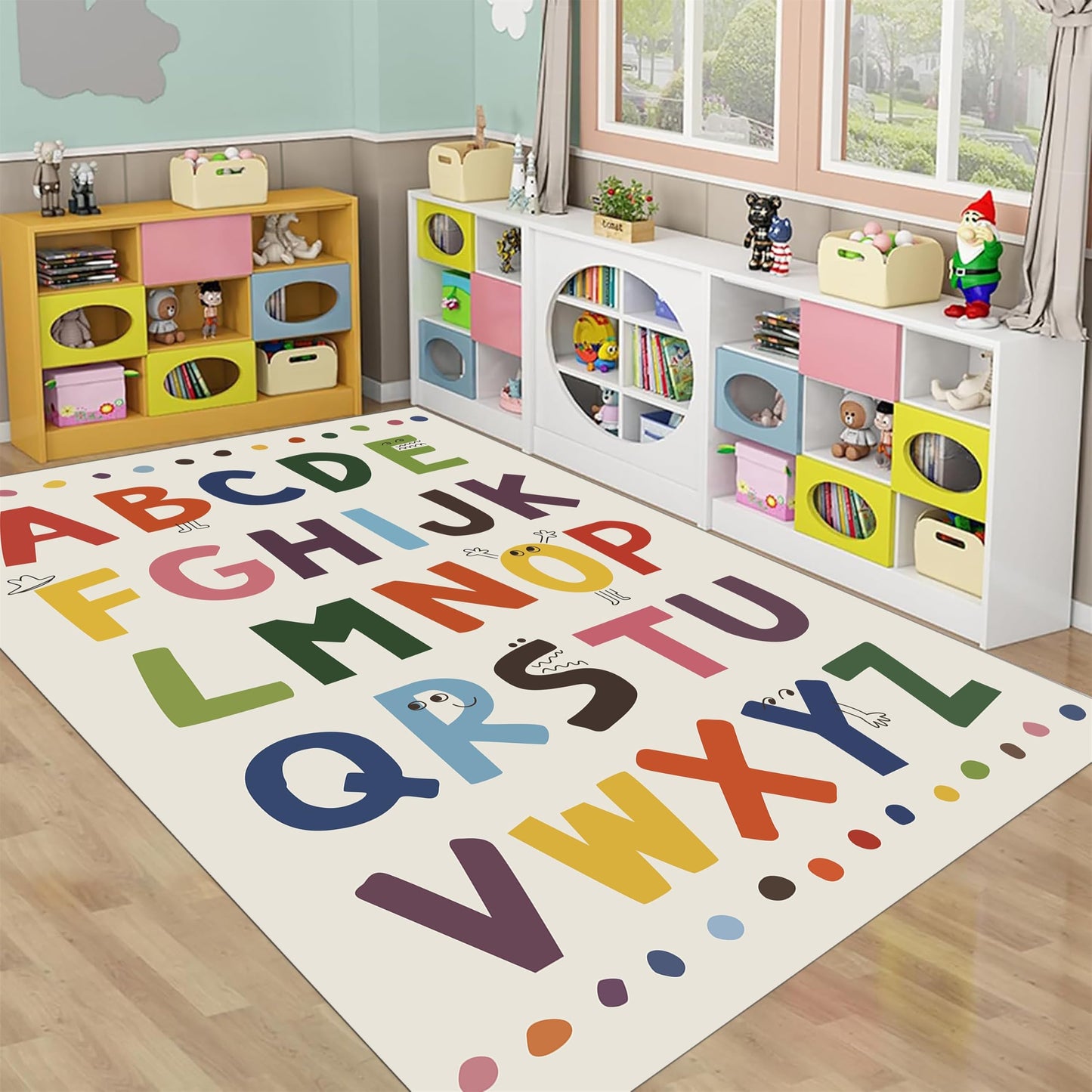 Large ABC Kids Area Rugs2x3ft, Kindergarten and Preschool Educational Learning Alphabet Area Rugs Playroom Kids Puzzle Rugs Suitable for Children's Rooms,for Nursery, Classroom, Baby Daycare