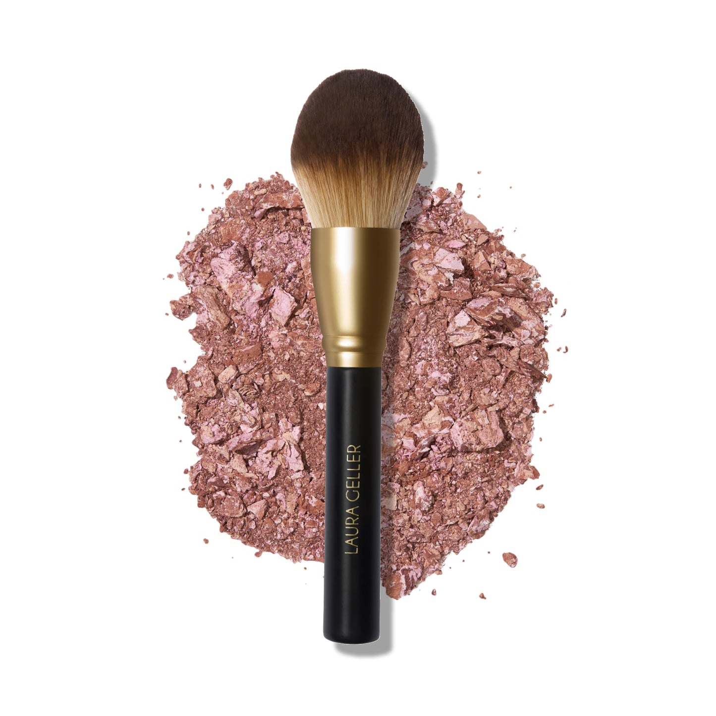 LAURA GELLER NEW YORK Retractable Black Kabuki Brush for Liquid, Cream and Powder Face Makeup With Aluminum Handle