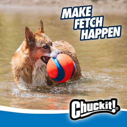 Chuckit! Kick Fetch Ball Dog Toy - Floats in Water - Perfect for Interactive Play - Made with Durable Rubber and Foam - For Large Dogs - Size Large - 8-inch Diameter - Pack of 1