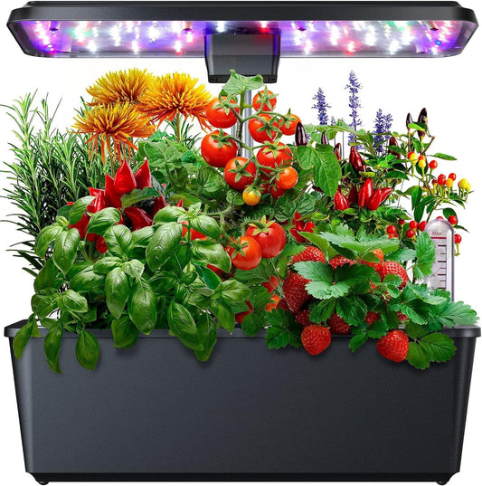 KIMORE 12 Pods Hydroponics Growing System, Indoor Garden with 36W Full Spectrum LED Grow Light in 5 Colors, Height Adjustable Up to 23", Automatic Timer Gardening Gifts for Women Christmas