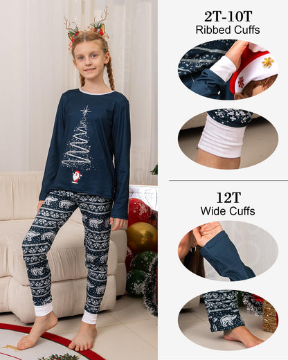 Rnxrbb 2025 Matching Family Christmas Pajamas Holiday Family Christmas Pjs Set Sleepwear Xmas Jammies Men Women Kids Couples,Navy Xmas Fireworks-K-2T