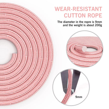 FITMYFAVO Jump Rope Cotton Adjustable Skipping Weighted jumprope for Women，Adult and Children Athletic Fitness Exercise Jumping Rope