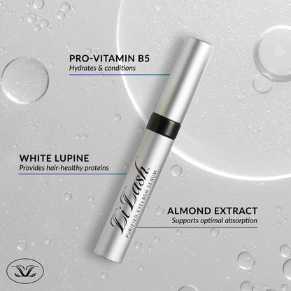 LiLash Purified Eyelash Serum to Grow Longer & Fuller-Looking Lashes - Eyelash Growth Enhancer, Safe for Use with Contacts, Lash Extensions, Sensitive Eyes - Vegan & Cruelty-free (2mL, 90-Day Supply)