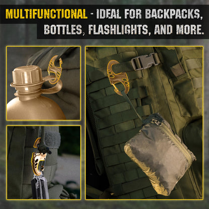 Carabiner Clip - Double Spring snap Hook- 5 Pack S-Biners - Locking Key Ring - Coyote Mini Carabiners