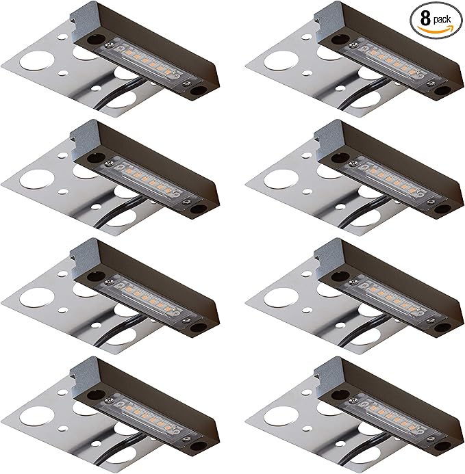 GKOLED 8-Pack 4 Inches LED Hardscape Light, Paver Wall Light, 2W 2700K LED Lighting Source, Outdoor Step Lights, Solid Powder Coated Die-cast Aluminum Housing, Low Voltage 12V AC/DC, UL Listed