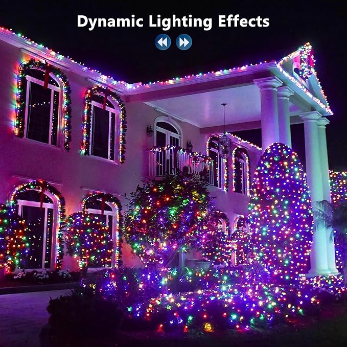 BrizLabs RGB Christmas Lights, 33FT 100 LED Color Changing String Lights with Remote, Dimmable Mini Xmas Light, USB Decorative Light String for Xmas Halloween Mardi Gras Tree Holidays Party Decor