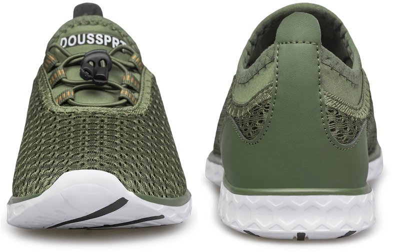 DOUSSPRT Men's Water Shoes Quick Drying Sports Aqua Shoes DarkGreen Size 11