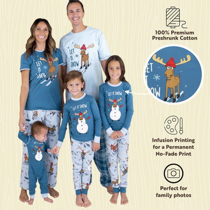 Lazy One Let It Snow Christmas Matching Family Pajamas, Matching Christmas PJs for Family Including Baby & Kids, Teens, Adults and Dog
