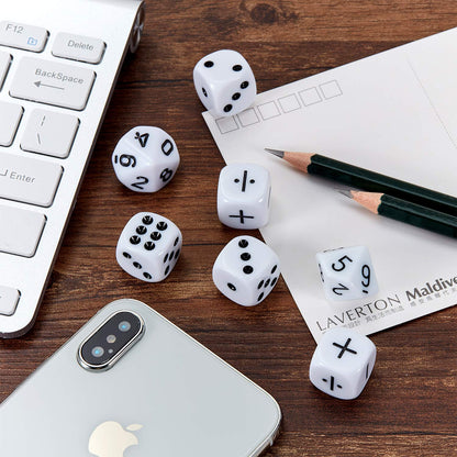 Gejoy 18 Pieces Teaching Dice Set, Include Math Operation, Number and Dot Dice for Math Teaching School Classroom Supplies