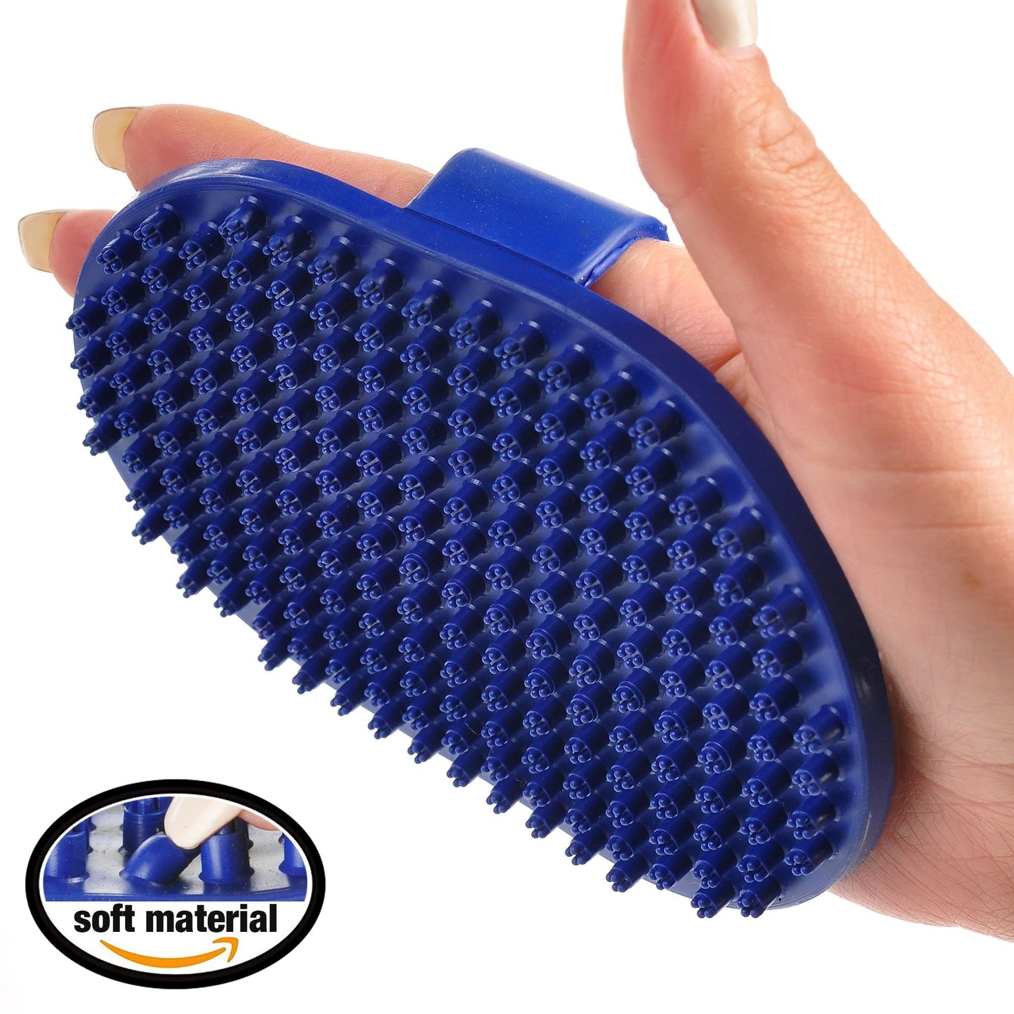 Dog and Cat Grooming Brush - Rubber Brush for Bathing, Washing, Deshedding Short or Long Pet Hair