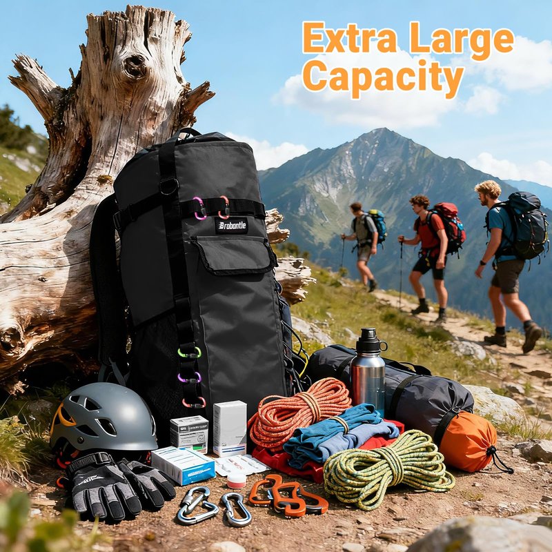 Brobantle Climbing Rope Bag,Large Capacity Arborist Rope Storage Bag,Waterproof Oxford Tree Rock Climbing Rope Backpack,Outdoor Climbing Gear Storage Bag with Hand Straps