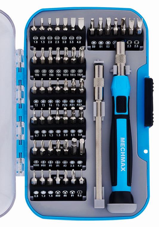 51 Piece MECHMAX Magnetic Precision Screwdriver Set, Electronics Repair Tool Kit with Assorted Bits Phillips Star, Pentalobe, Hex, Y Type for Laptop, iPhone, PC, Game Console, Watch, Glasses Repair