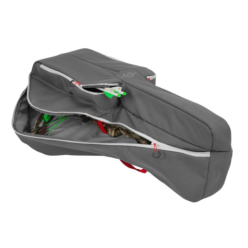 Allen Company Titan Krait Crossbow Case (37"x19.5") Fits Most Narrow Width Bows - Gray/Red - Padded Case - Carry Handle, Backpack Straps - 2 Oversized Pockets for Bolts, Quivers - Crossbow Accessories