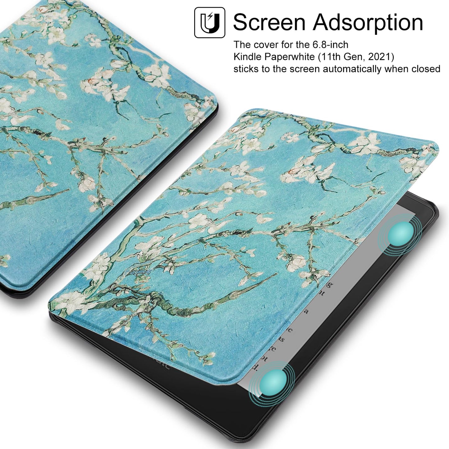 WALNEW Case for 6.8” Kindle Paperwhite 11th Generation (Model No. M2L3EK & M2L4EK), Premium Lightweight PU Leather Cover Protective Case with Auto Sleep/Wake