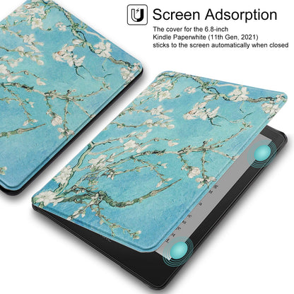 WALNEW Case for 6.8” Kindle Paperwhite 11th Generation (Model No. M2L3EK & M2L4EK), Premium Lightweight PU Leather Cover Protective Case with Auto Sleep/Wake