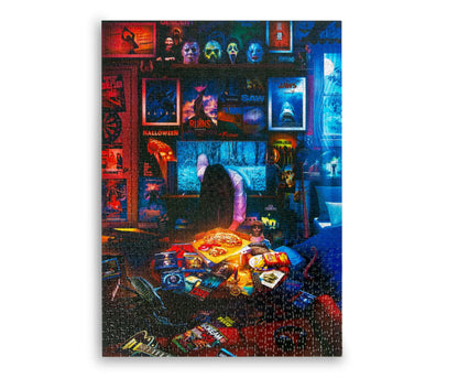 House of Horrors and Scary Movies 1000 Piece Jigsaw Puzzle by Rachid Lotf | Interactive Brain Teaser Board Game for Adults, Educational Toys & Games | 28 x 20 Inches