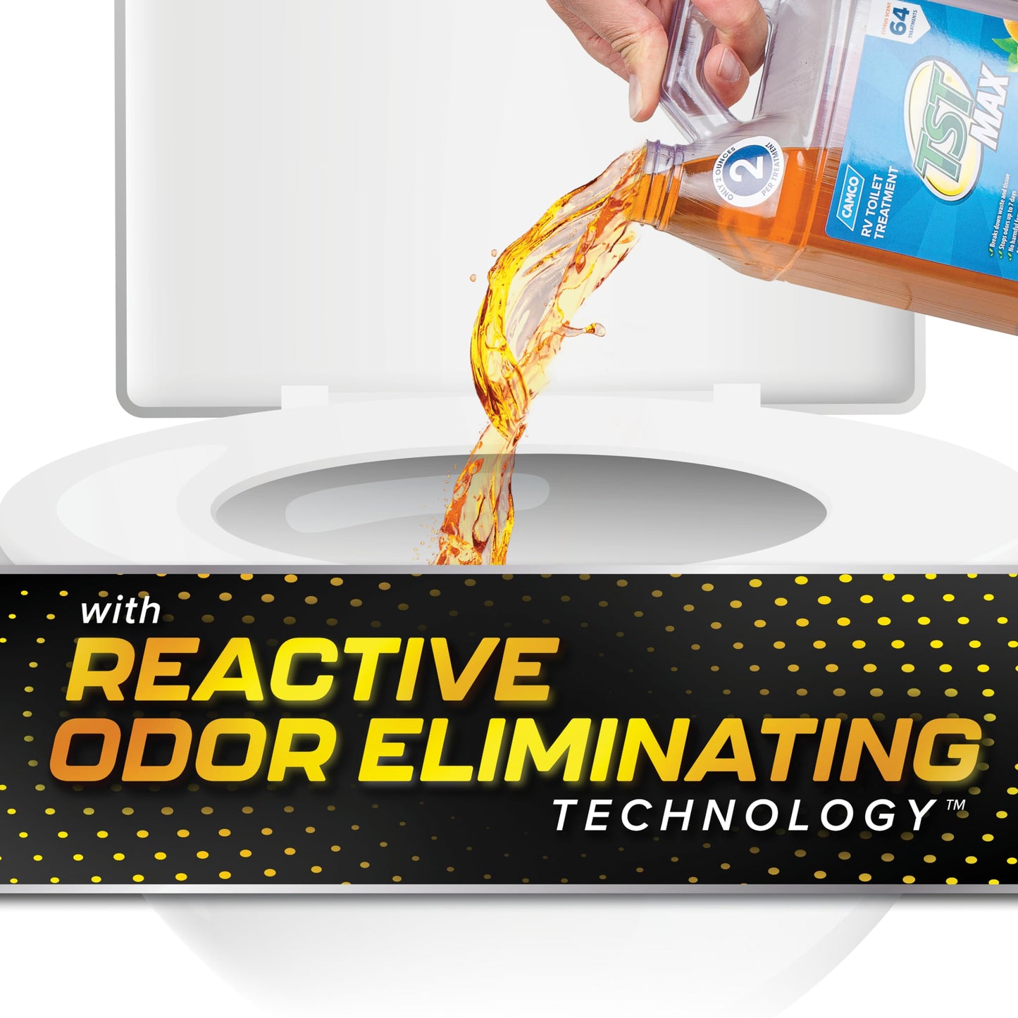 Camco TST MAX Camper/RV Toilet Treatment - Features Septic Safe Formula & Stops Odors Up to 7 Days - Orange Scent, 1-Gallon (41197)