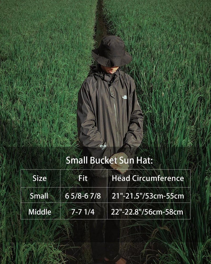 Zylioo Extra Large Bucket Sun Hat for Big Heads, Lightweight UV Cooling Summer Hat,Quick-Dry Travel Hat Fits 24.5"–25.2" Black