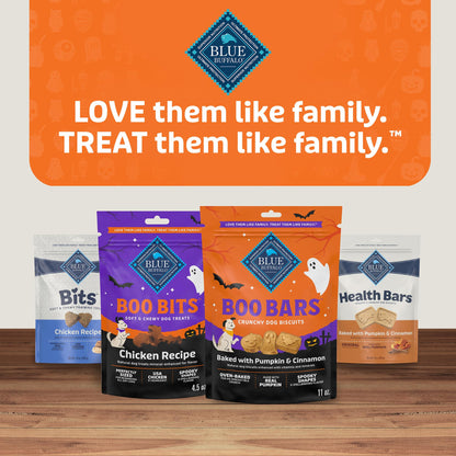 Blue Buffalo Boo Bars Crunchy Dog Biscuits, Natural Halloween-Shaped Treats, Pumpkin & Cinnamon Recipe, 11-oz Bag