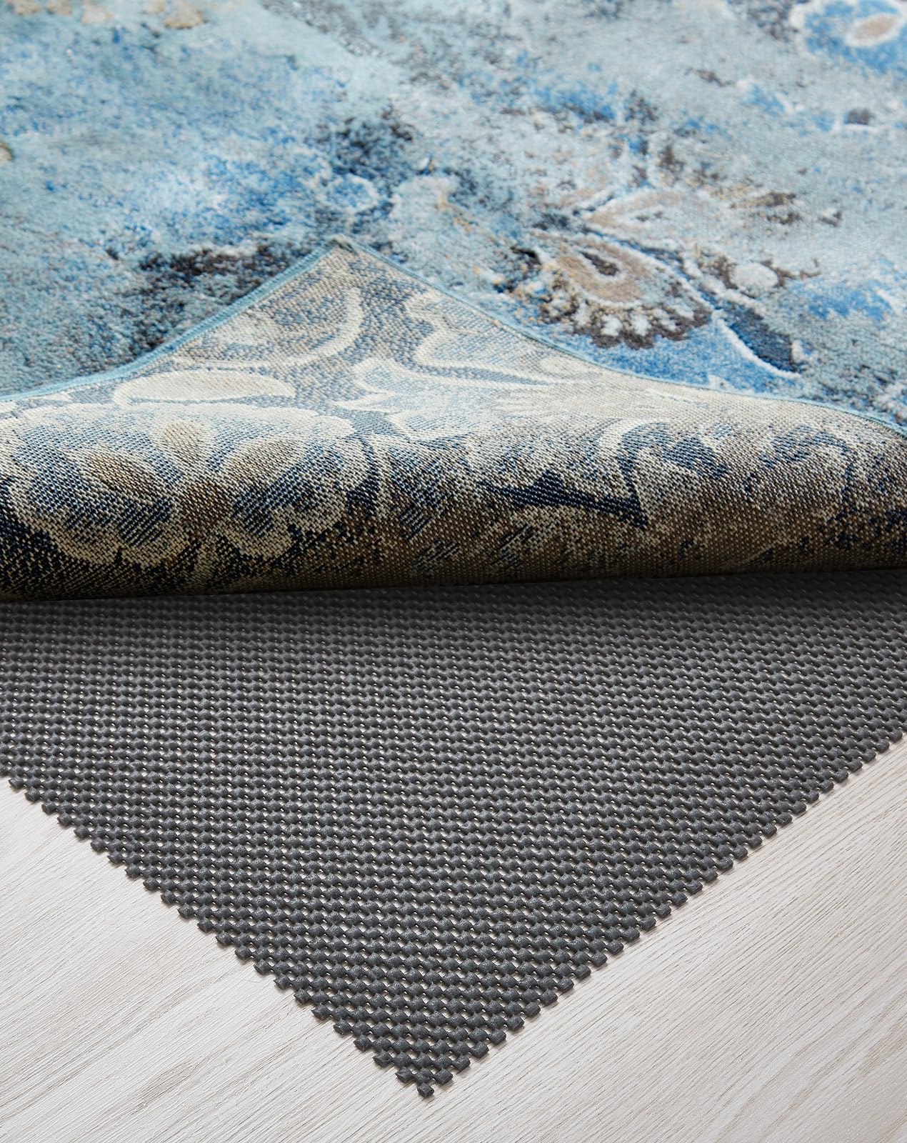 Veken 3x5 Ft Rug Pad Gripper for Hardwood Floors, Non Slip Rug Pads for Area Rugs, Thick Dark Grey Rug Grippers for Tile Floors, Under Carpet Anti Skid Mat, Keep Your Rugs Safe and in Place