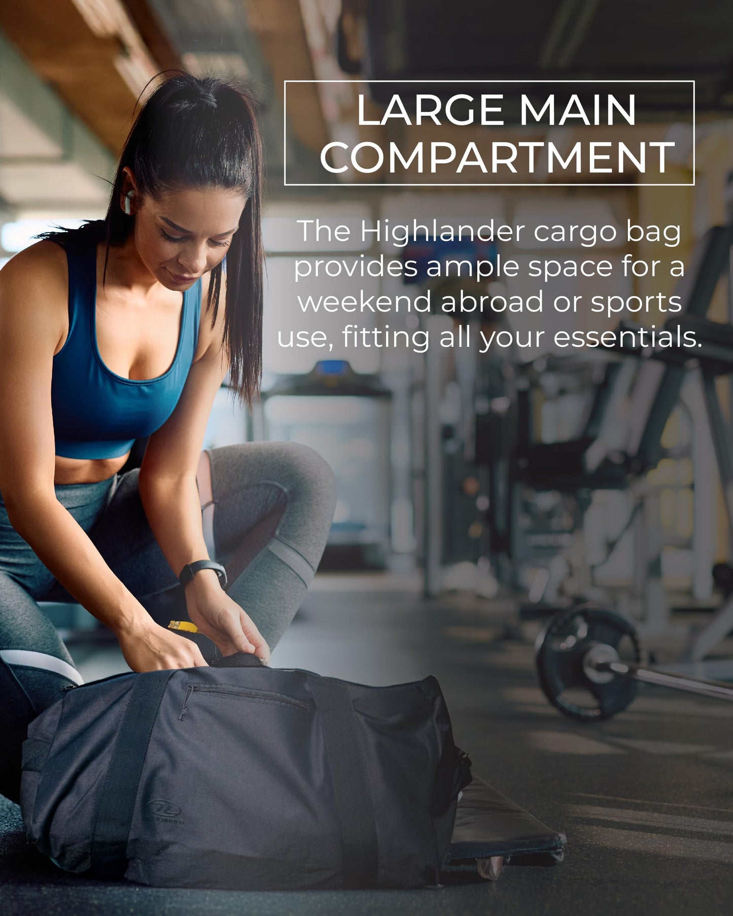 Highlander Cargo Duffle Bag - Versatile Canvas Holdall Travel Bag for Gym, Outdoor Adventures, and City Travel - Heavy Duty