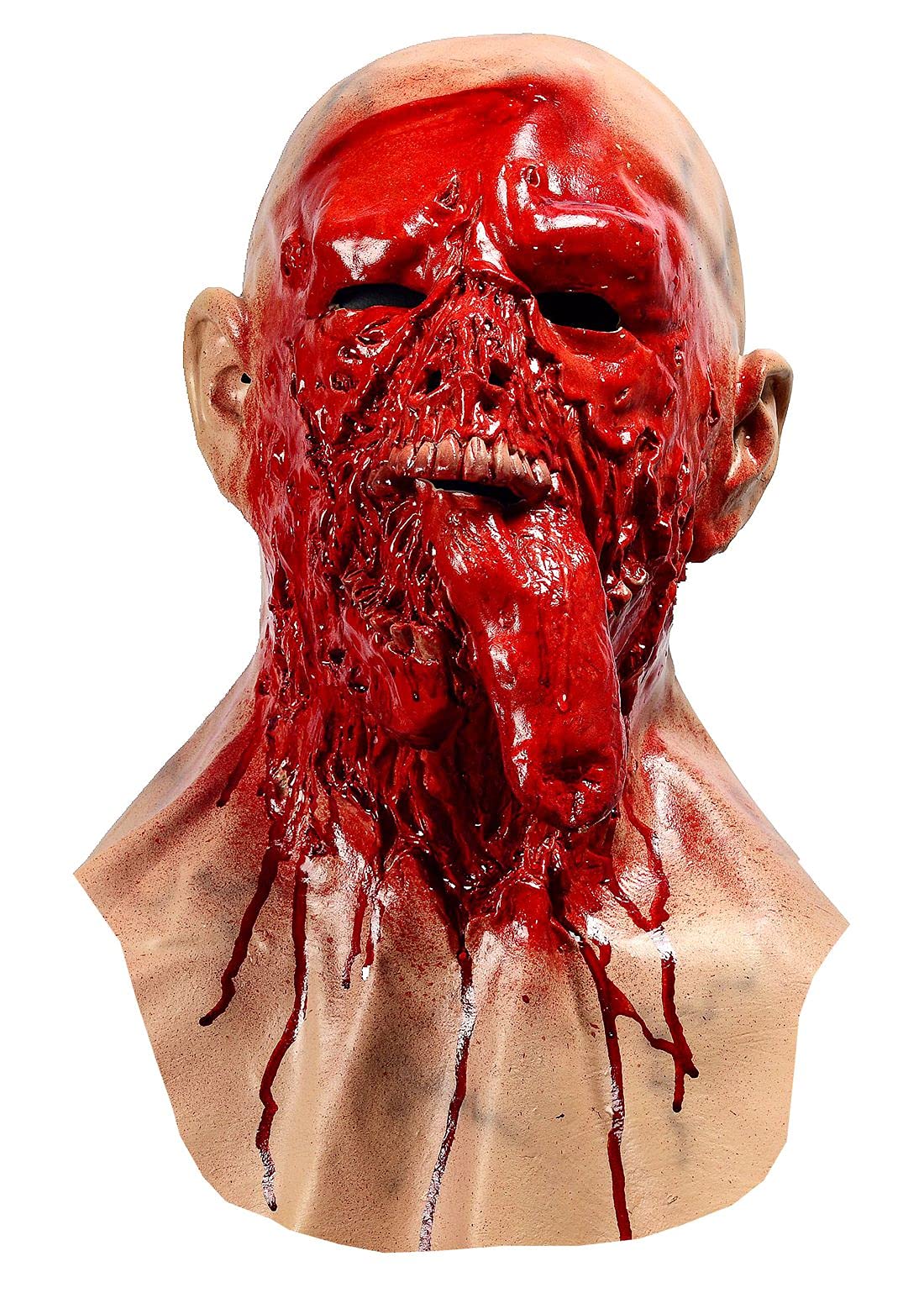 LEKA NEIL Halloween mask-Scary mask-Zombie mask-Vampire Mask-Creepy Costume Corpse Party Overhead Mask (Red-B)