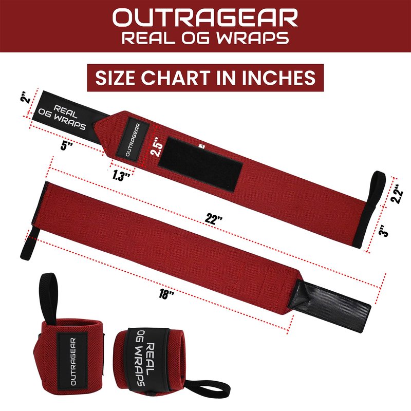 OUTRAGEAR 18" OG-Grade Wrist Wraps for Weightlifting – Heavy Duty Wrist Support with Thumb Loop & Lockdown Strap – Wrist Straps for Powerlifting, Bench Press & Gym Training (Viva Her)