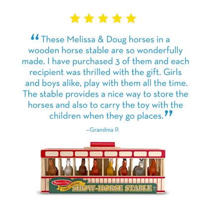Melissa & Doug Show-Horse Stable | Wooden Play Set, Animal Toys for Girls & Boys | Age 3-5+