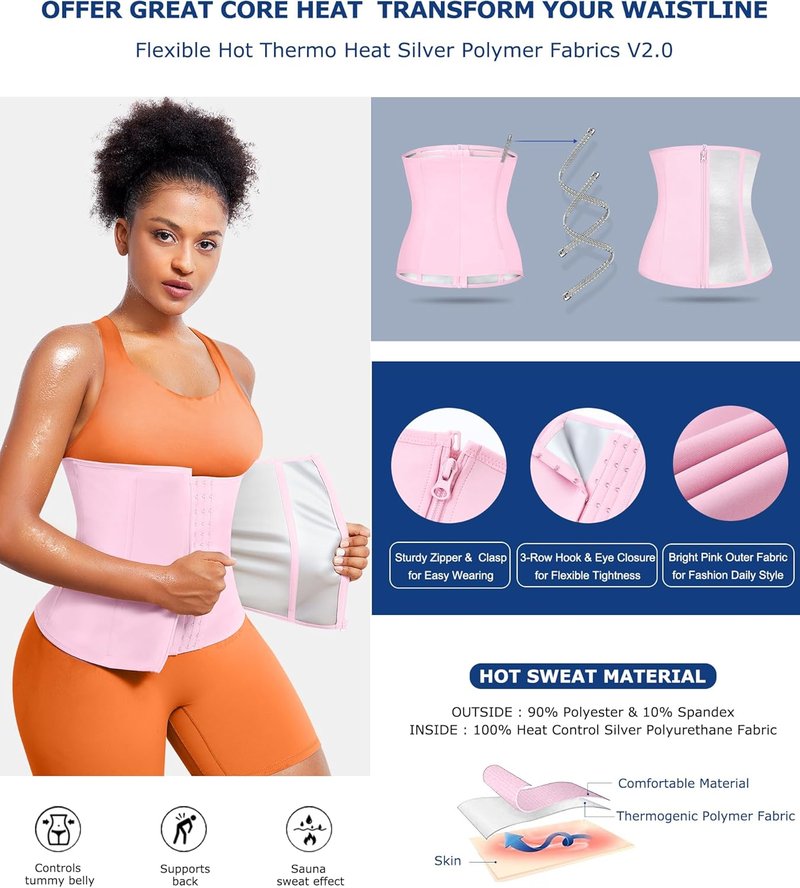 Waist Trainer for Women - Lower Belly Trimmer Corset Tummy Wrap | Sweat Belt for Effective Workouts