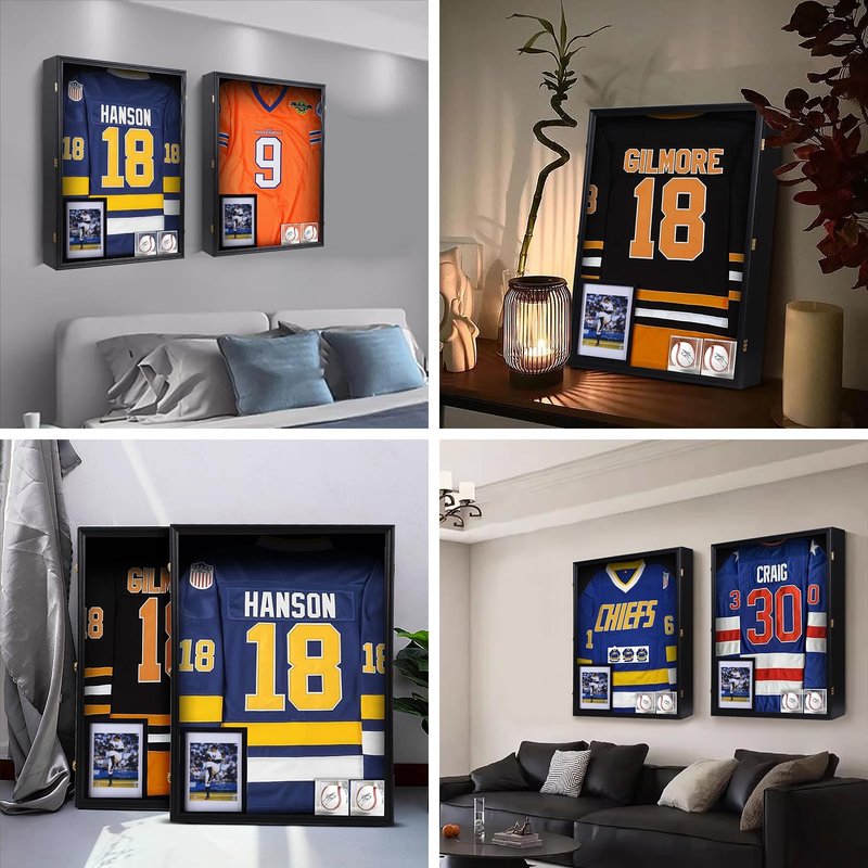 Nice C XL Jersey Frame Display Case, Hockey Jersey Frame Display Case, 28x37 inch Extra Large Deep Jersey Shadow Box, Jacket Football Jersey T Shirt Display, Baseball Case, UV Protection, Acrylic