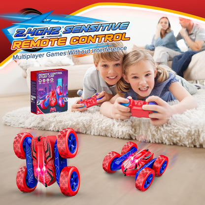 Dreamlandia 360° Flips Remote Control Cars, 4WD RC Stunt Car Toys for 3-10 Year Old Boys Gifts, Kids Boys Toys Age 3-9 Birthday Presents Gifts for 3-10 Year Old Boy Kids Outdoor Toy with Headlights