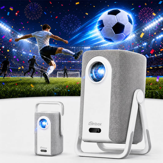 4K Outdoor Projector with WiFi and Bluetooth, iSinbox 1500ANSI Portable Projector with Dual-Mode Stand, Smart Short Throw Auto Focus Projector with Netflix/YouTube/PrimeVideo & Dolby