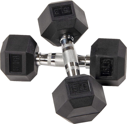 Fitvids Premium Rubber Coated Hex Dumbbell Weight Set, Multiple Packages