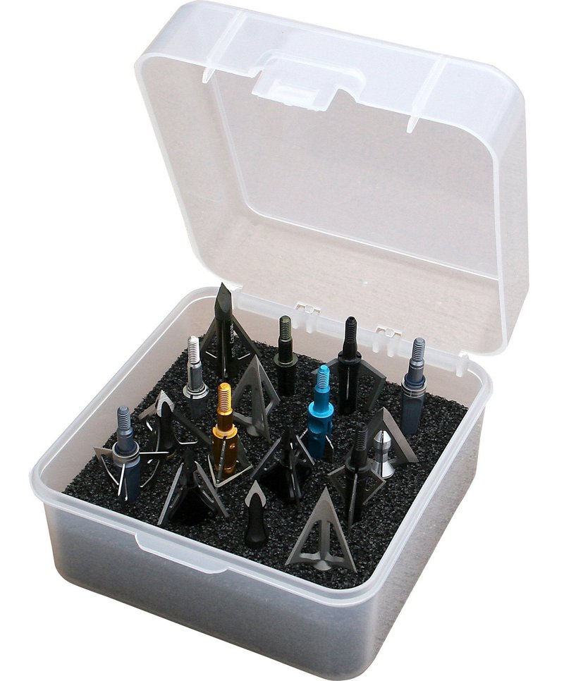 MTM BH16 Broadhead Box Broadhead Box - Holds 16 Fixed or Mech. USA Made, Clear